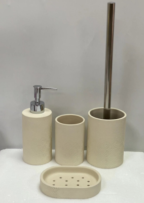 4pcs set ceramic bathroom accessory set yellow