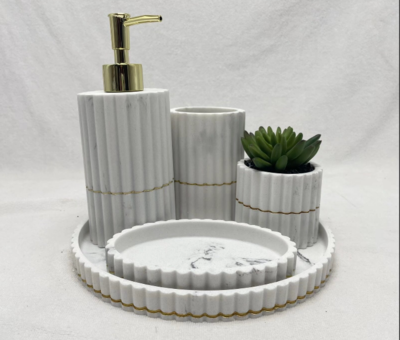 5pcs set polyresin bathroom accessory set